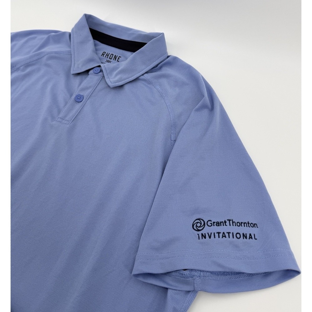 Rhone Golf Grant Thornton Invitational Blue Embroidered Logo Polo Mens Large